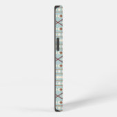 Aztec Shapes Pattern Rusts Cream Blauwgroen-Blue iPhone Hoesje (Rechterkant)