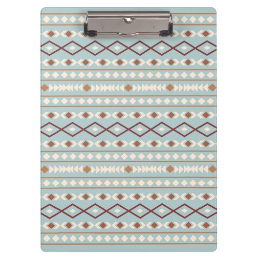 Aztec Shapes Pattern Rusts Cream Blauwgroen-Blue Klembord (Voorkant)