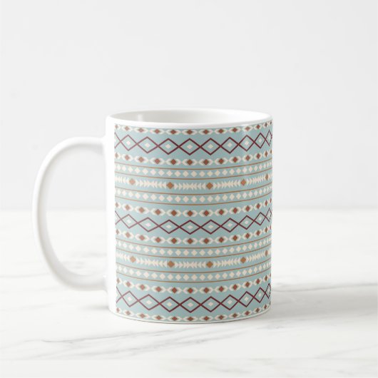 Aztec Shapes Pattern Rusts Cream Blauwgroen-Blue Koffiemok (Links)