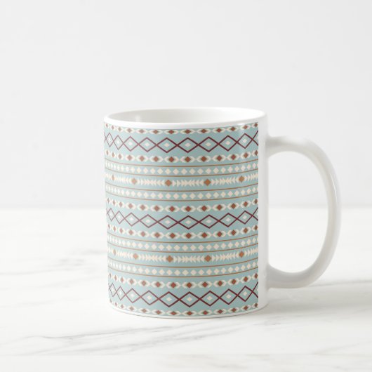 Aztec Shapes Pattern Rusts Cream Blauwgroen-Blue Koffiemok (Rechts)