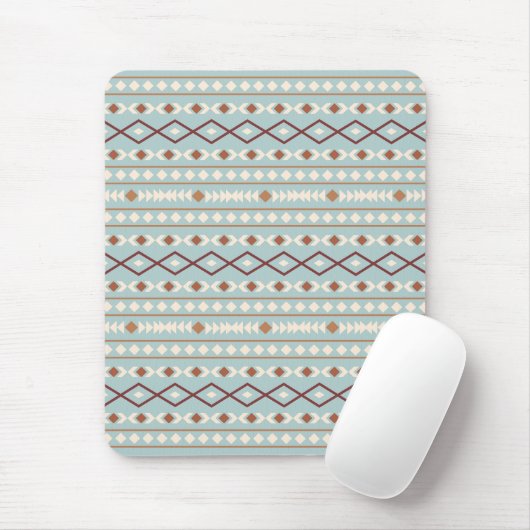 Aztec Shapes Pattern Rusts Cream Blauwgroen-Blue Muismat (Met muis)
