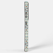 Aztec Shapes Pattern Rusts Cream Blauwgroen-Blue Samsung Galaxy Hoesje (Rechterkant)