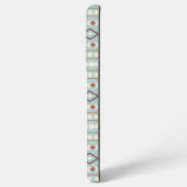 Aztec Shapes Pattern Rusts Cream Blauwgroen-Blue Samsung Galaxy Hoesje (Linkerkant)