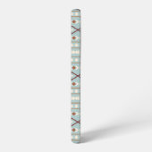 Aztec Shapes Pattern Rusts Cream Blauwgroen-Blue Samsung Galaxy Hoesje (Linkerkant)