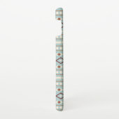 Aztec Shapes Pattern Rusts Cream Blauwgroen-Blue Samsung Galaxy Hoesje (Rechterkant)