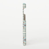 Aztec Shapes Pattern Rusts Cream Blauwgroen-Blue Samsung Galaxy Hoesje (Linkerkant)