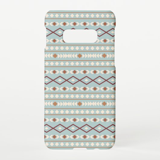 Aztec Shapes Pattern Rusts Cream Blauwgroen-Blue Samsung Galaxy Hoesje (Achterkant)