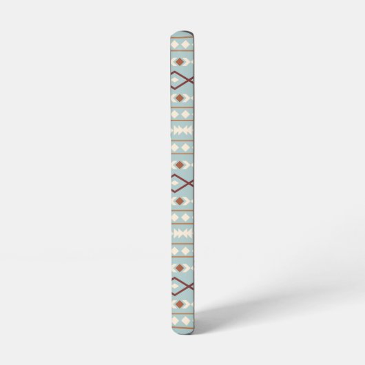 Aztec Shapes Pattern Rusts Cream Blauwgroen-Blue Samsung Galaxy Hoesje (Linkerkant)