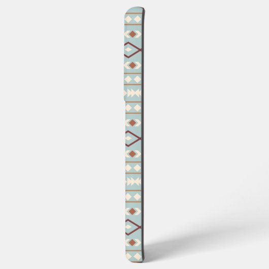 Aztec Shapes Pattern Rusts Cream Blauwgroen-Blue Samsung Galaxy Hoesje (Achterkant horizontaal)