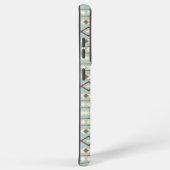 Aztec Shapes Pattern Rusts Cream Blauwgroen-Blue Samsung Galaxy Hoesje (Rechterkant)