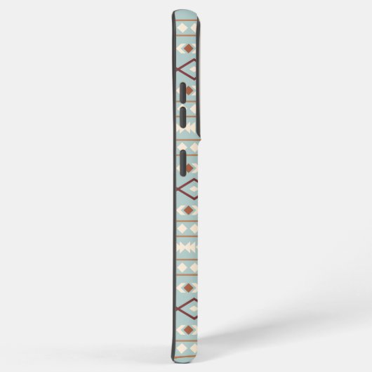 Aztec Shapes Pattern Rusts Cream Blauwgroen-Blue Samsung Galaxy Hoesje (Rechterkant)