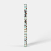 Aztec Shapes Pattern Rusts Cream Blauwgroen-Blue Samsung Galaxy Hoesje (Rechterkant)