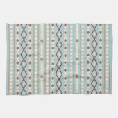 Aztec Shapes Pattern Rusts Cream Blauwgroen-Blue Theedoek (Horizontaal)