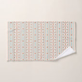 Aztec Shapes RPT Pattern Rust Blauwgroen Cream Bad Handdoek (Handdoek)