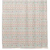 Aztec Shapes RPT Pattern Rust Blauwgroen Cream Douchegordijn (Voorkant)