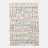 Aztec Shapes RPT Pattern Rust Blauwgroen Cream Theedoek (Verticaal)