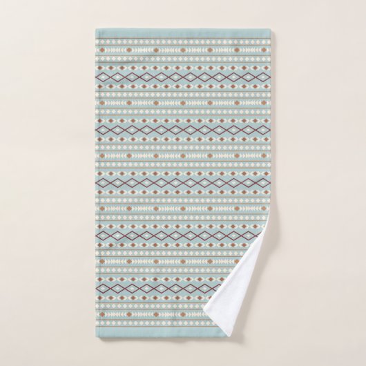 Aztec Shapes RPT Pattern Rusts Cream Blauwgroen-Bl Bad Handdoek (Handdoek)