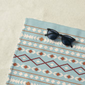 Aztec Shapes RPT Pattern Rusts Cream Blauwgroen-Bl Strandlaken (In situ)