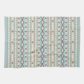 Aztec Shapes RPT Pattern Rusts Cream Blauwgroen-Bl Theedoek (Horizontaal)