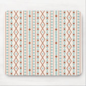 Aztec Shapes V Pattern Rust Blauwgroen Cream Muismat (Voorkant)