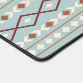 Aztec Shapes V Pattern Rusts Cream Blauwgroen-Blue Bureaumat (Hoek)