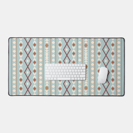 Aztec Shapes V Pattern Rusts Cream Blauwgroen-Blue Bureaumat (Keyboard & Muis)