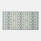 Aztec Shapes V Pattern Rusts Cream Blauwgroen-Blue Bureaumat (Voorkant)