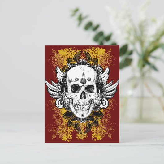 Aztec-Skull Briefkaart (Staand voorkant)