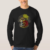 Aztec Skull Jaguar Warrior Mask Ancient Mayan Myth T-shirt (Voorkant)