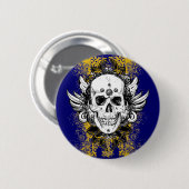 Aztec-Skull Ronde Button 5,7 Cm (Voorkant /achterkant)
