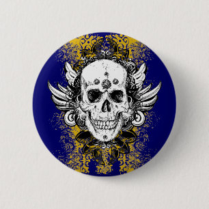 Aztec-Skull Ronde Button 5,7 Cm