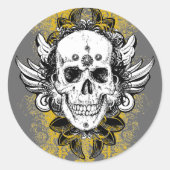 Aztec-Skull Ronde Sticker (Voorkant)