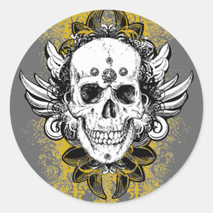 Aztec-Skull Ronde Sticker