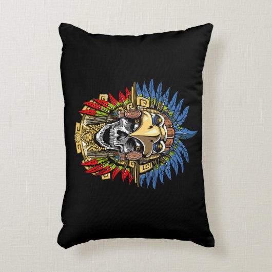 Aztec Skull Warrior Accent Kussen (Voorkant(Verticaal))