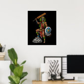 Aztec Skull Warrior Poster (Thuiskantoor)