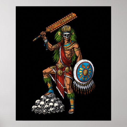 Aztec Skull Warrior Poster (Voorkant)