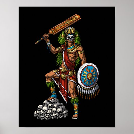 Aztec Skull Warrior Poster (Voorkant)