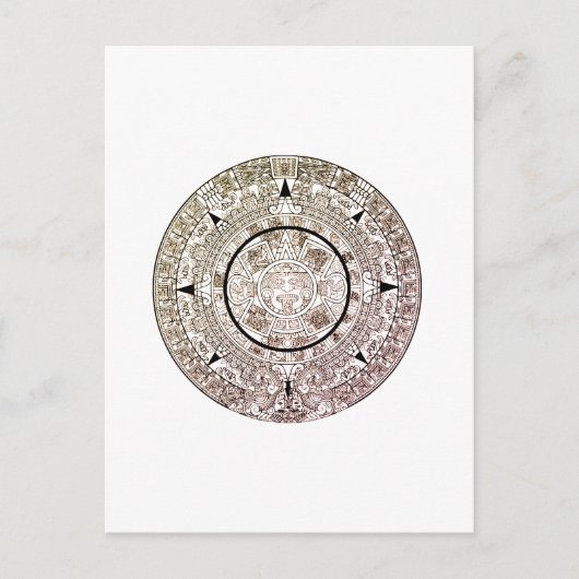 Aztec Solar Disk Calendar Briefkaart (Voorkant)