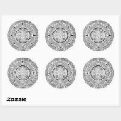 Aztec Solar Disk Calendar Ronde Sticker (Vel)