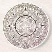 Aztec Solar Disk Calendar Zandsteen Onderzetter (Voorkant)