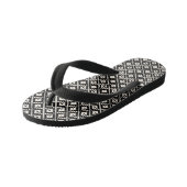 Aztec stijl blok print zwart + crème RPT patroon Kinder Teenslippers (Schuin)
