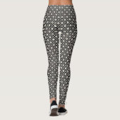 Aztec stijl blok print zwart + crème RPT patroon Leggings (Achterkant)