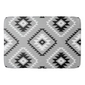 Aztec stijl motief groot patroon zwart wit grijs badmat (Voorkant)