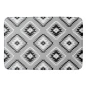 Aztec stijl motief patroon zwart wit grijs badmat (Voorkant)