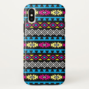 Aztec stileerde Groot Patroon II CMYBW Case-Mate iPhone Case