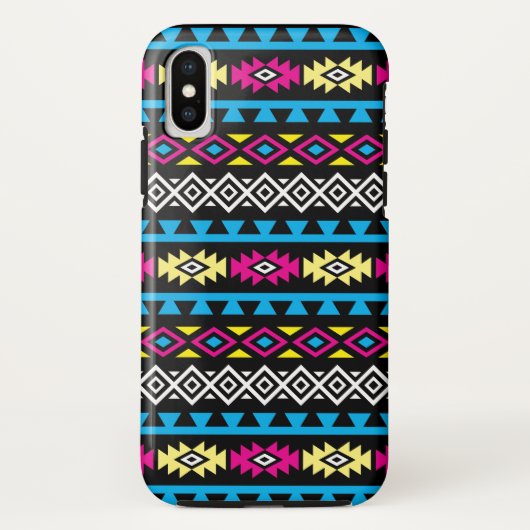 Aztec stileerde Groot Patroon II CMYBW Case-Mate iPhone Case (Achterkant)