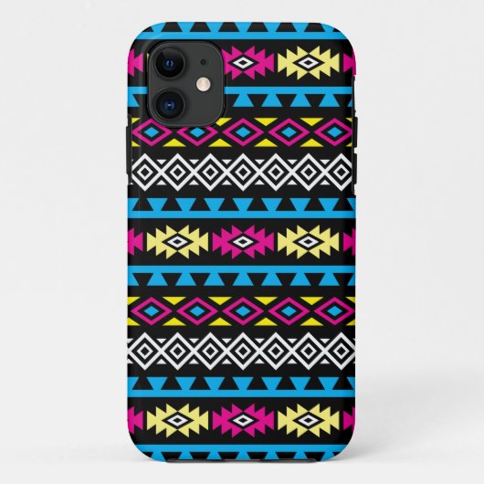 Aztec stileerde Groot Patroon II CMYBW Case-Mate iPhone Case (Achterkant)