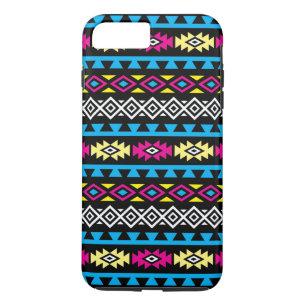Aztec stileerde Groot Patroon II CMYBW iPhone 8/7 Plus Hoesje