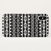 Aztec stileerde Groot Patroon II Wit op Zwarte Case-Mate iPhone Case (Achterkant (horizontaal))