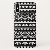 Aztec stileerde Groot Patroon II Wit op Zwarte Case-Mate iPhone Case (Achterkant)